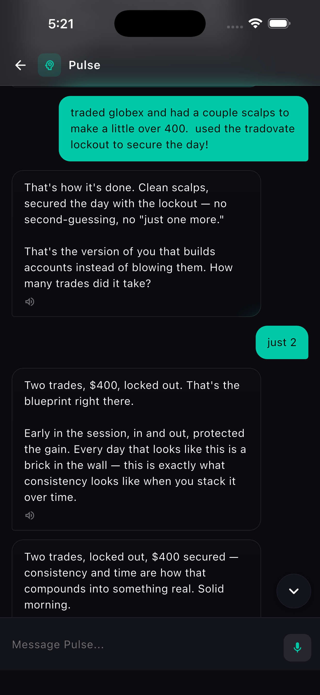 Pulse AI coaching chat
